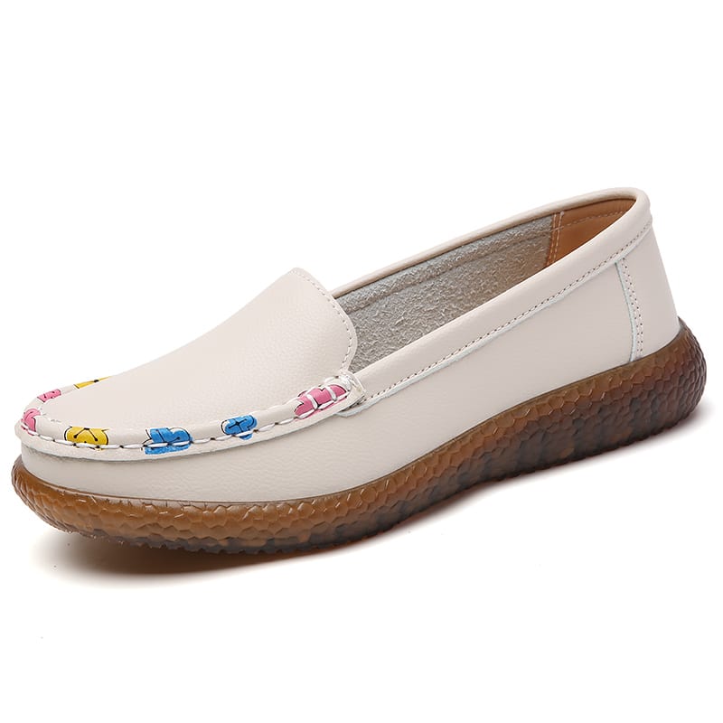 Dames loafers met discrete bloemenpatronen