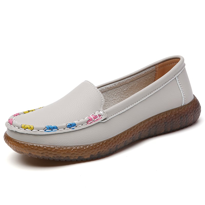 Dames loafers met discrete bloemenpatronen