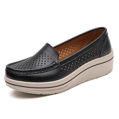 Zachte ademende loafers voor dames, Zwart
