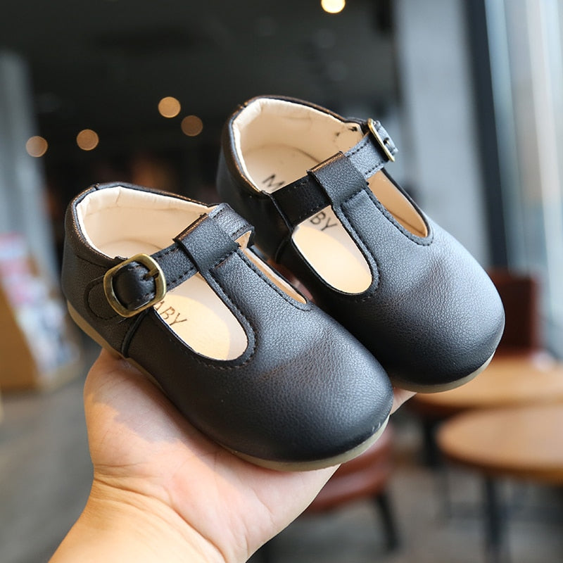 Stevige leren loafers voor meisjes