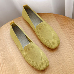 Soepele mesh loafers voor dames, Geel