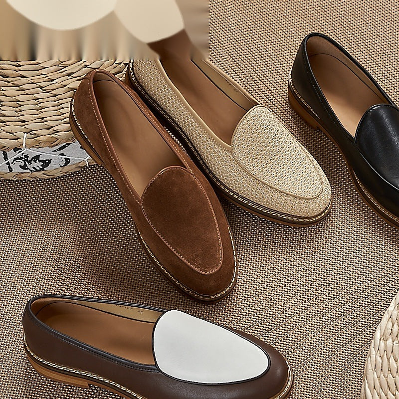 Nette heren loafer met zichtbare stiksels in zwart, in de omgeving