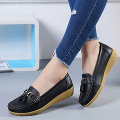 Dames loafers met kwastjes en bootschoenen-inspiratie, Zwart