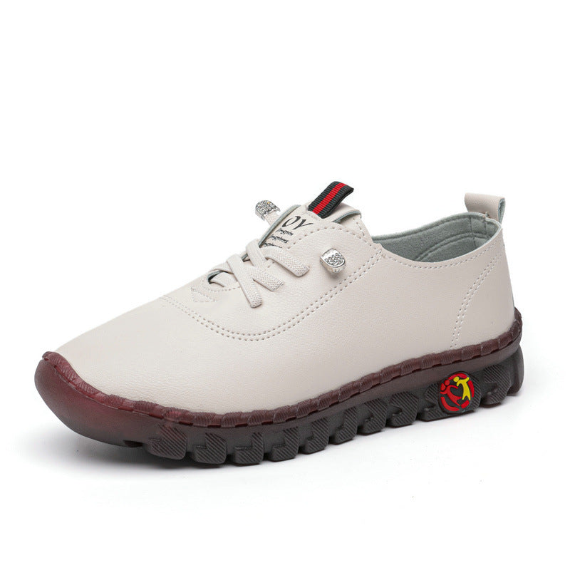 Orthopedische loafers in leerlook met zichtbare stiksels voor dames