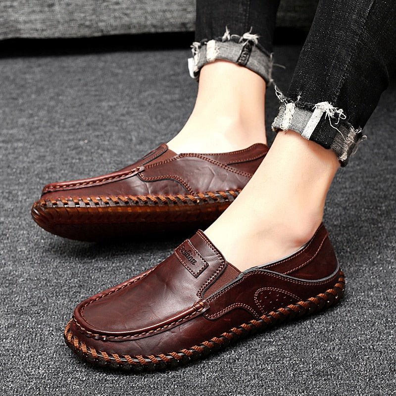 Orthopedische loafers met zichtbare stiksels voor heren
