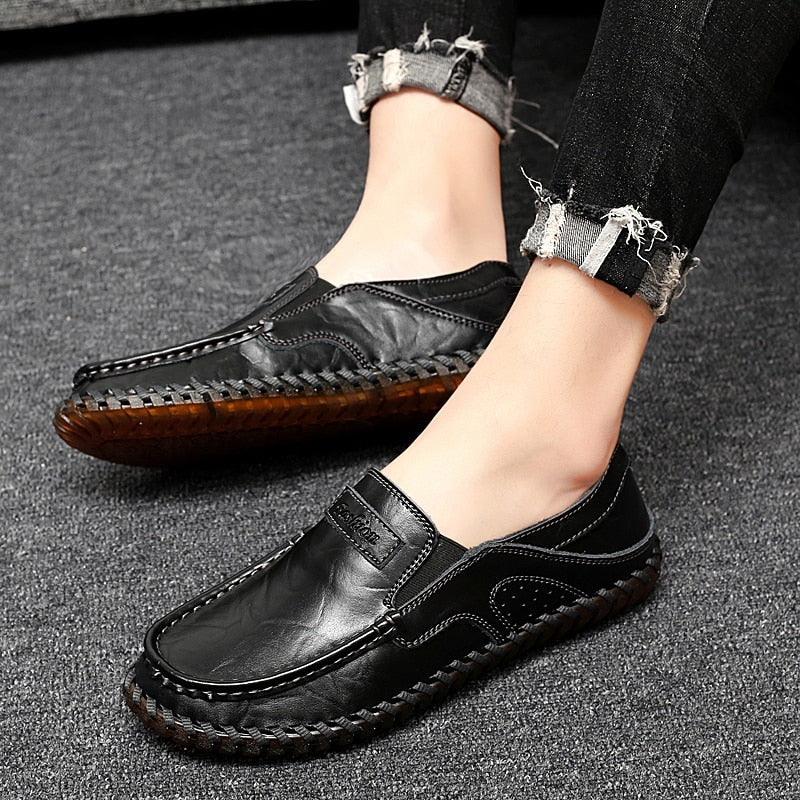Orthopedische loafers met zichtbare stiksels voor heren