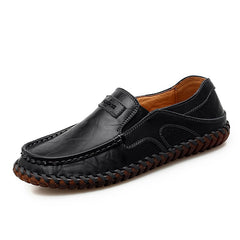 Orthopedische loafers met zichtbare stiksels voor heren, Zwart