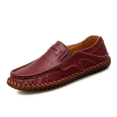 Orthopedische loafers met zichtbare stiksels voor heren, Rood