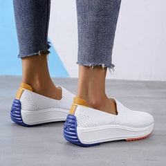 Orthopedische damesloafers in ademend mesh, Wit