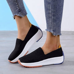 Orthopedische damesloafers in ademend mesh, Zwart