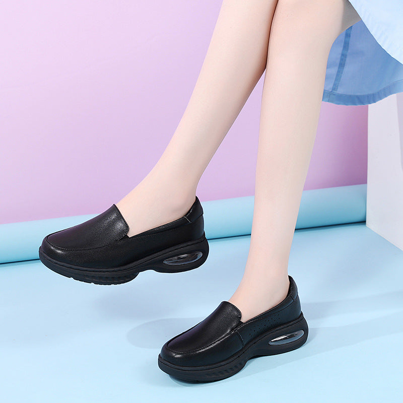 Orthopedische schokabsorberende leren loafers voor dames