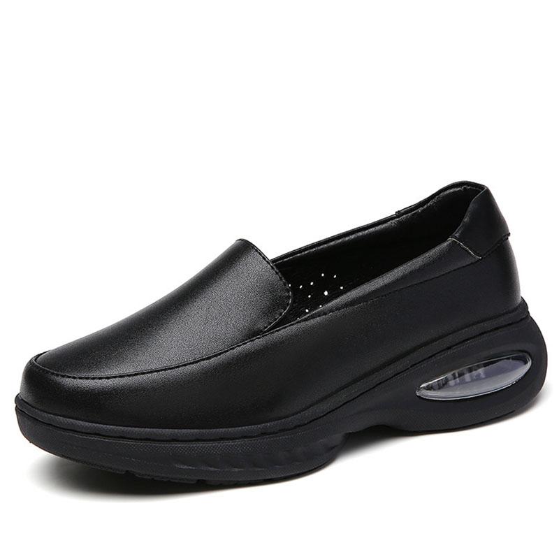 Orthopedische schokabsorberende leren loafers voor dames