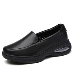 Orthopedische schokabsorberende leren loafers voor dames, Wit