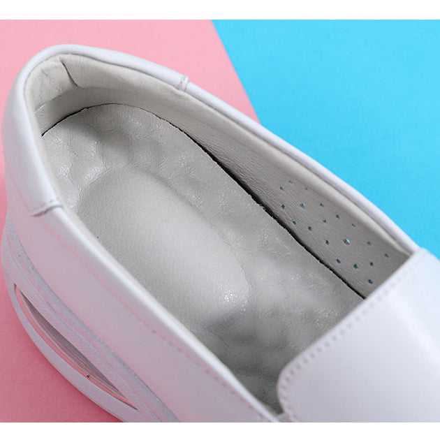Orthopedische schokabsorberende leren loafers voor dames