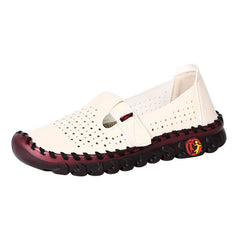 Geperforeerde orthopedische loafers in synthetisch leer voor dames, Wit