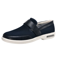 Soepele orthopedische mocassins met brede opening voor heren, Blauw