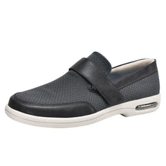 Soepele orthopedische mocassins met brede opening voor heren, Grijze