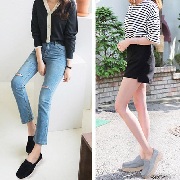 Orthopedische loafers met plateauzool