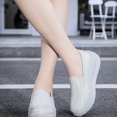 Orthopedische leren loafers met plateauzool, Zwart