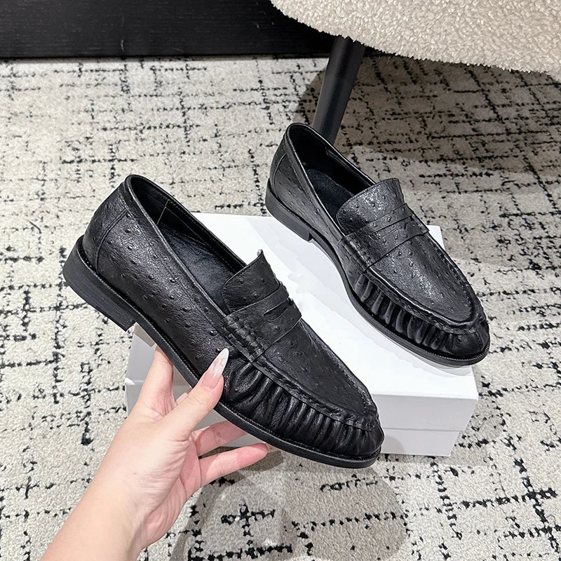 Penny loafer dames crocoeffect in bordeaux, voorkant