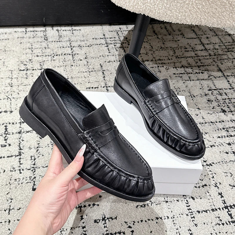 Penny loafer dames glad leer in bruin, achterkant