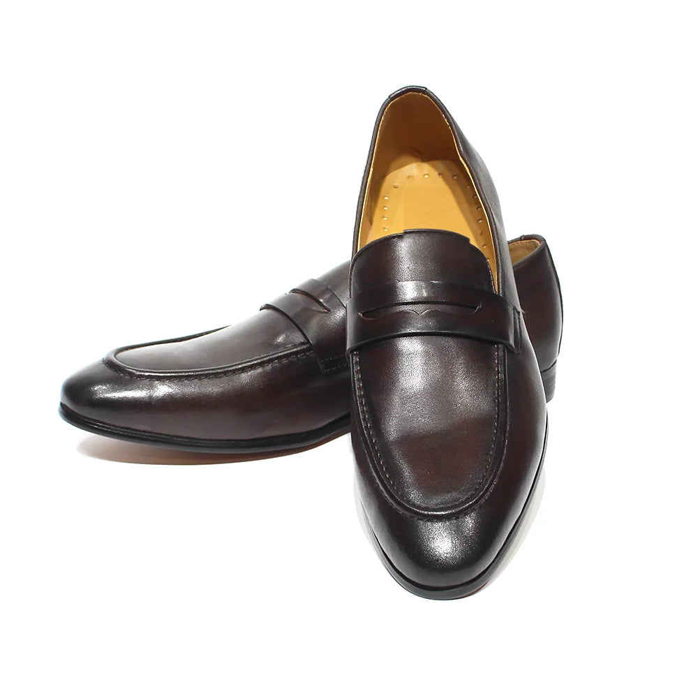 Penny loafer voor heren in gepatineerd leer - zwart, foto 8