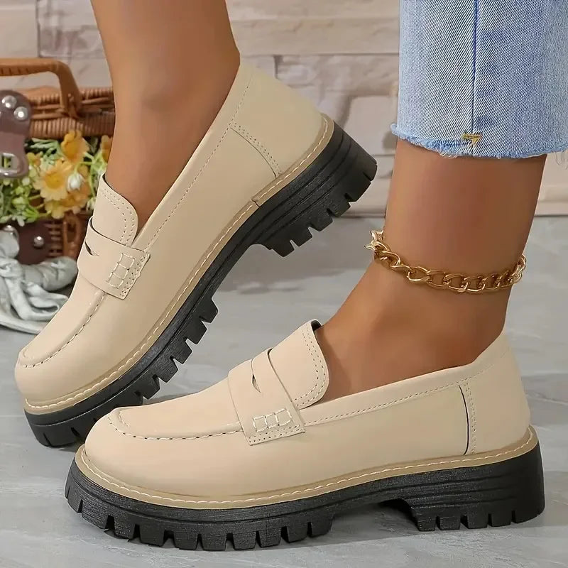Plateau mocassins voor dames met profielzool, zool