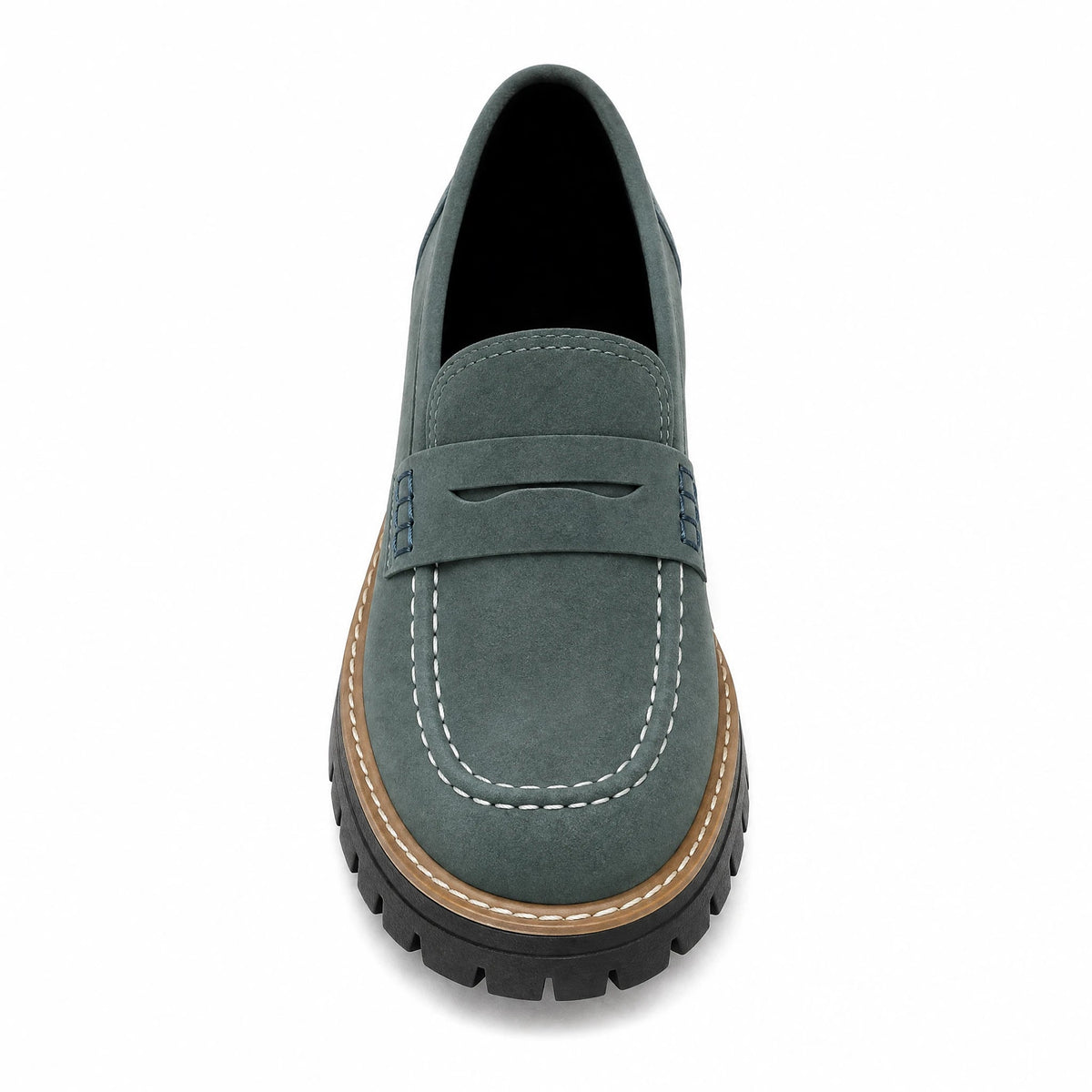 Plateau mocassins voor dames met profielzool in pastelkleuren, achterkant