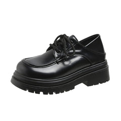 Loafers met plateauzool en veters voor dames, Zwart