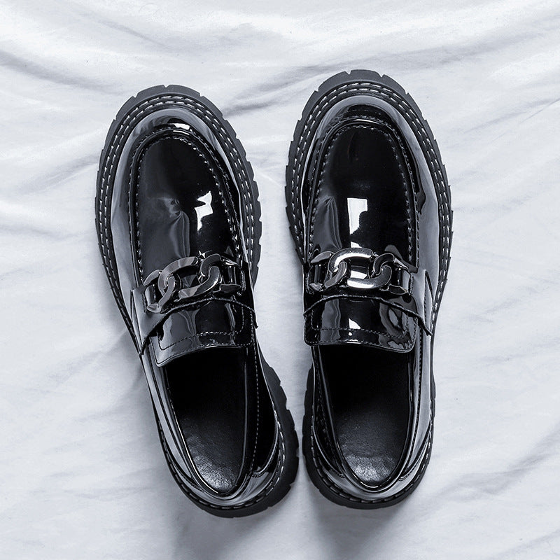 Lakleren slip-on plateauzolen voor heren