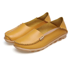 Platte loafers met gevarieerde kleuren voor dames, Kameel