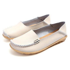 Platte loafers met gevarieerde kleuren voor dames, Wit