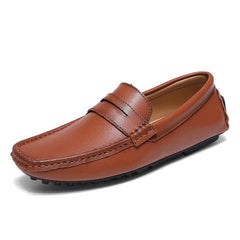 Platte loafers van kunstleer voor heren, Bruin