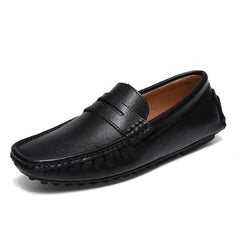 Platte loafers van kunstleer voor heren, Zwart