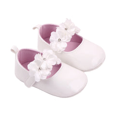 Schattige bloemen mocassins voor babymeisje, Wit