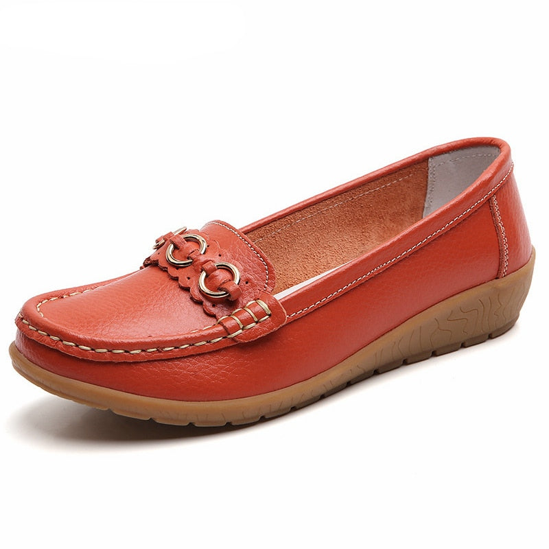 Sleehakken loafers met gouden gesp details voor dames