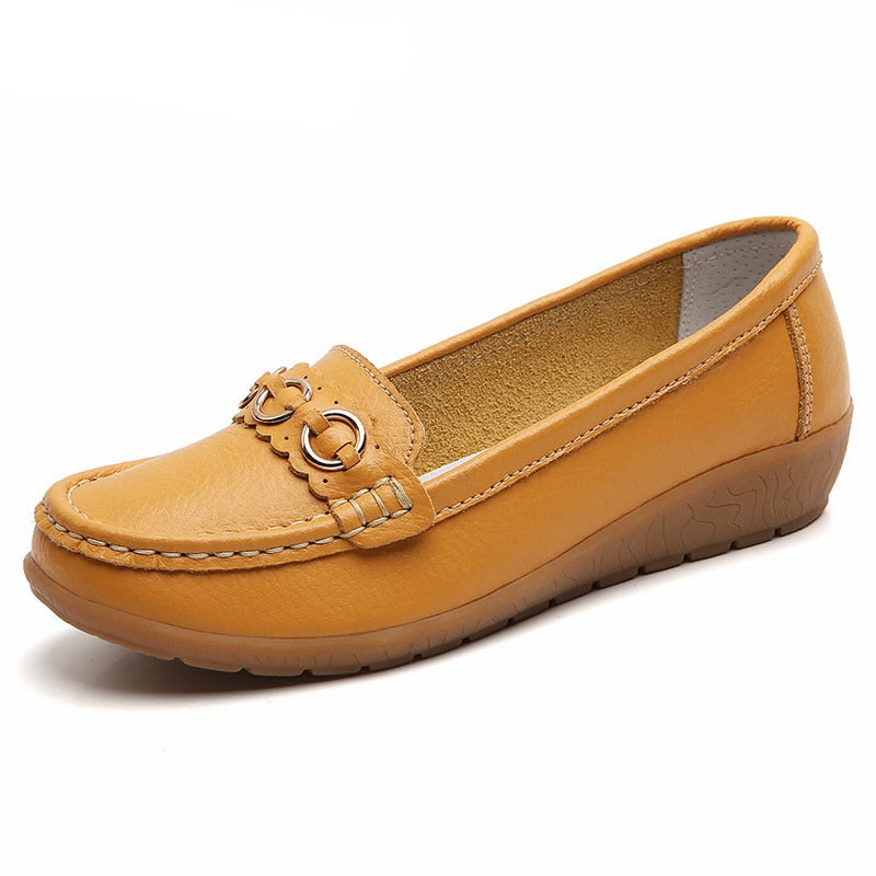 Sleehakken loafers met gouden gesp details voor dames