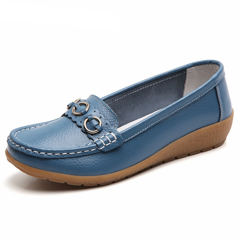 Sleehakken loafers met gouden gesp details voor dames