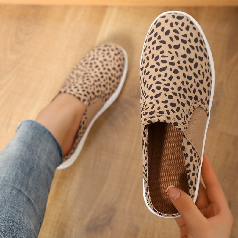 Streetwear loafers met plateauzool en luipaardprint
