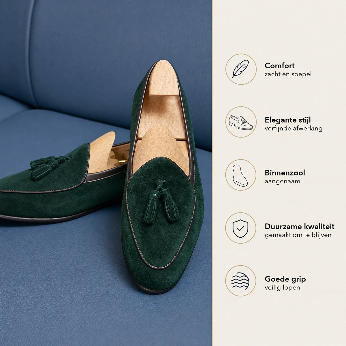 Suède heren loafers met kwastjes en slanke puntneus - donkerbruin, foto 5