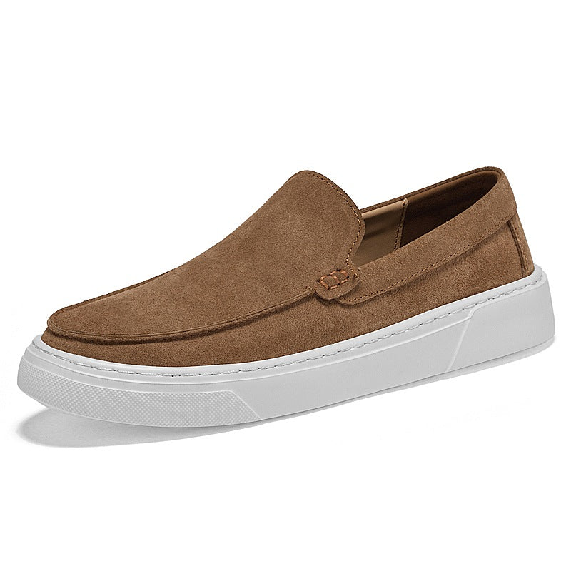 Donkergrijze mocassin met dikke zool, achterkant