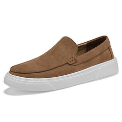 Suède heren mocassins met dikke zool, Camel