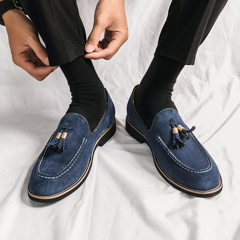 Suède loafers met kwastje in meerdere kleuren voor heren