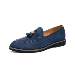 Suède loafers met kwastje in meerdere kleuren voor heren, Blauw