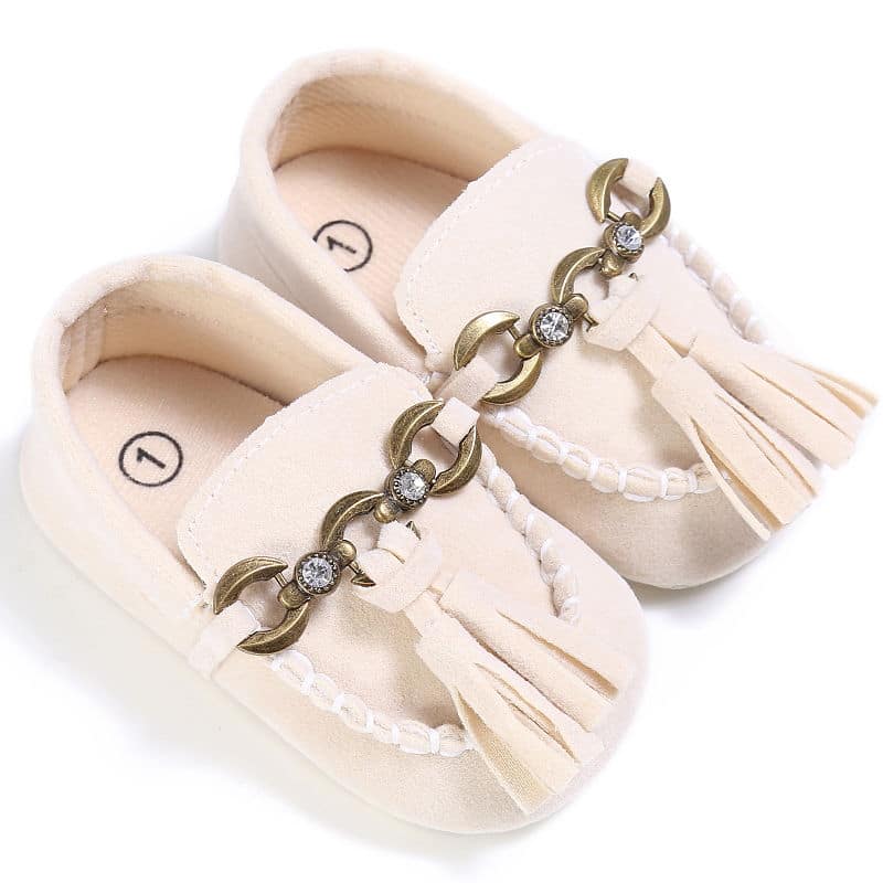 Mocassins in suède voor babymeisje