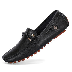 Trendy soepele mocassins in synthetisch leer voor heren, Zwart