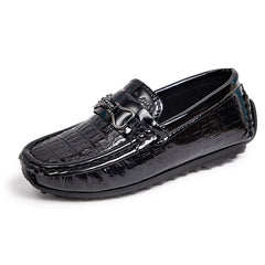 Veelzijdige lakleren mocassins voor jongens, Zwart