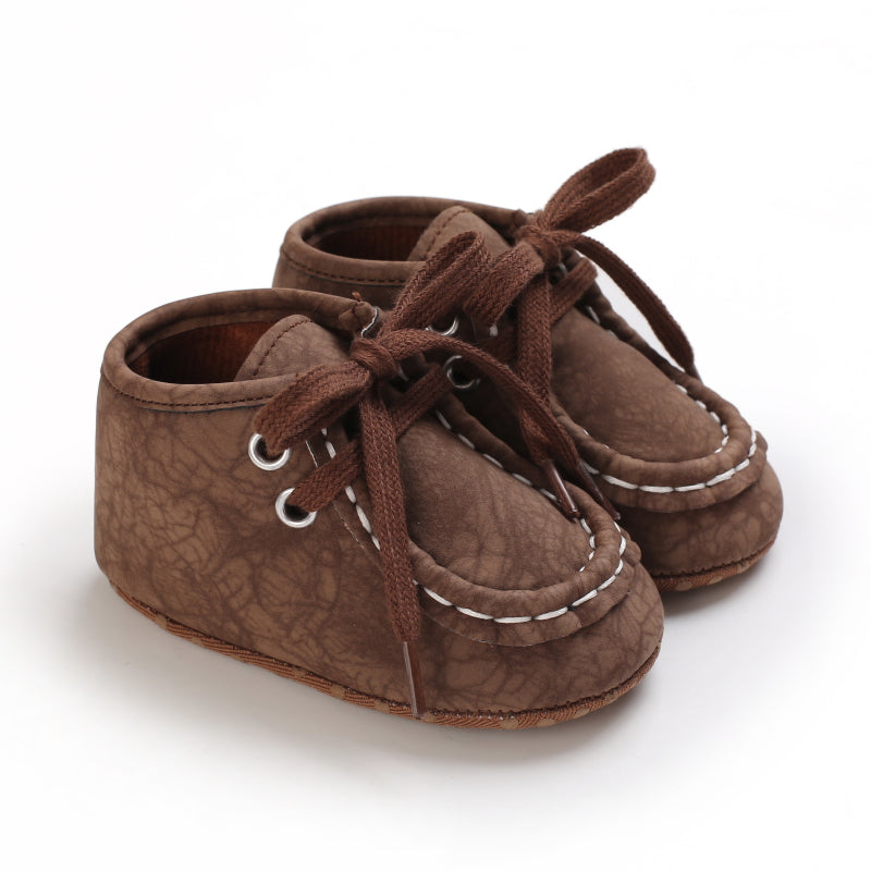 Hoge veterschoenen met gekraakt effect voor babyjongens