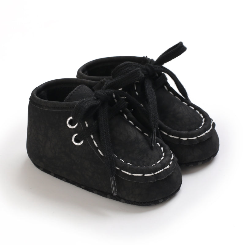 Hoge veterschoenen met gekraakt effect voor babyjongens