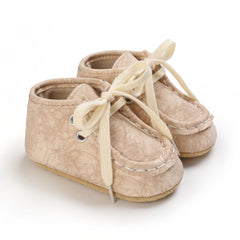 Hoge veterschoenen met gekraakt effect voor babyjongens, Beige